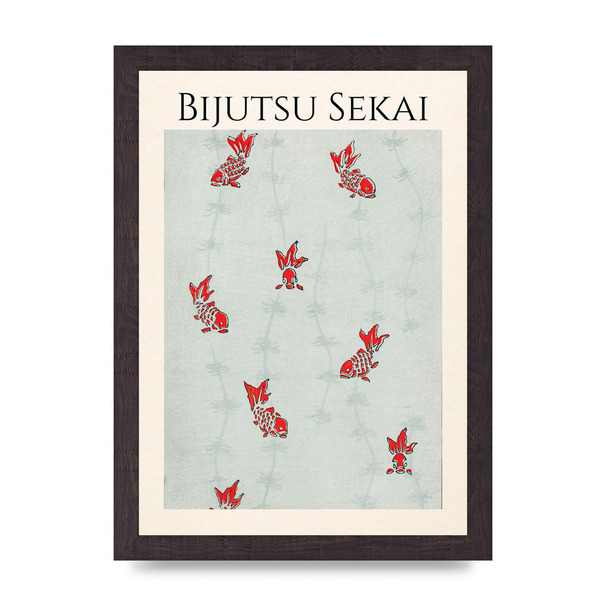 Bijutsu Sekai Seamless Gold Fish Illustration Art For The Home - A4 framed