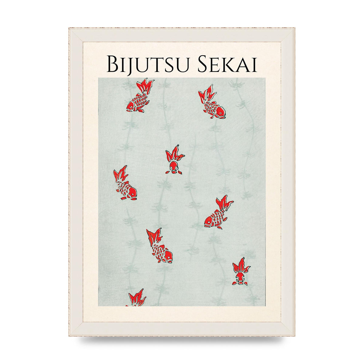 Bijutsu Sekai Seamless Gold Fish Illustration Art For The Home - A4 framed