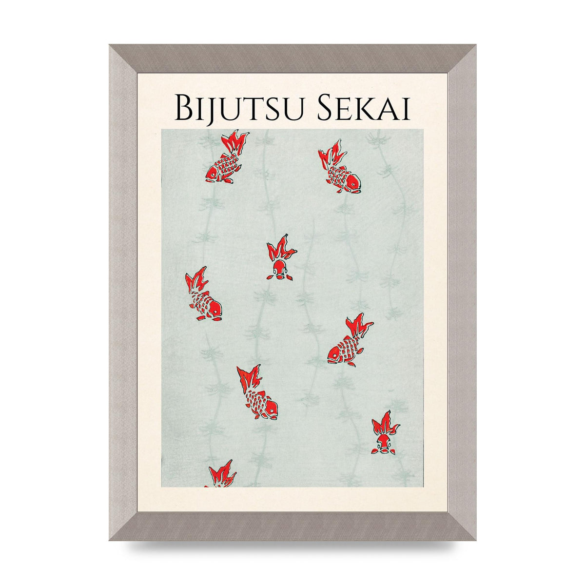 Bijutsu Sekai Seamless Gold Fish Illustration Art For The Home - A4 framed