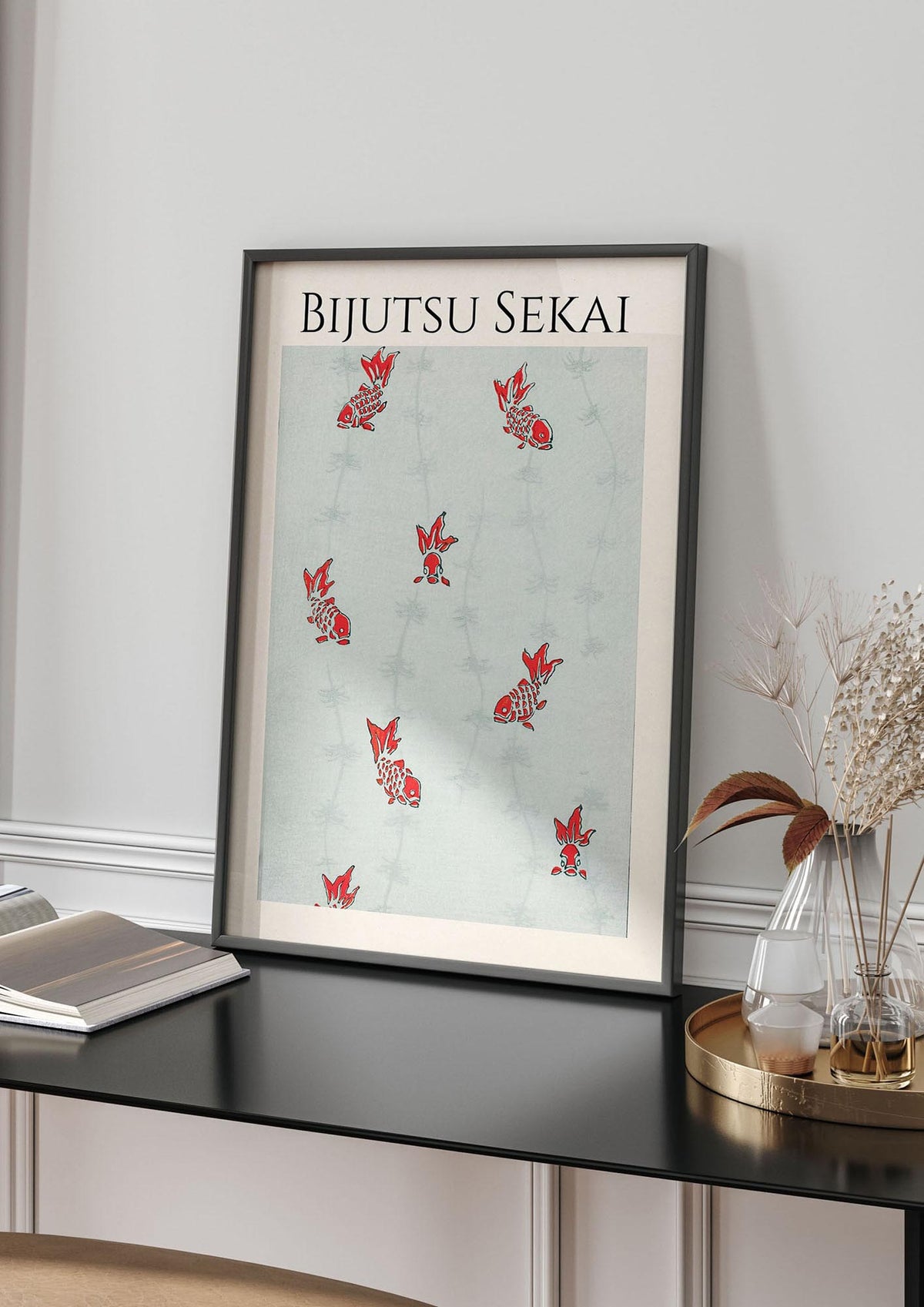 Bijutsu Sekai Seamless Gold Fish Illustration Art For The Home - living room 4