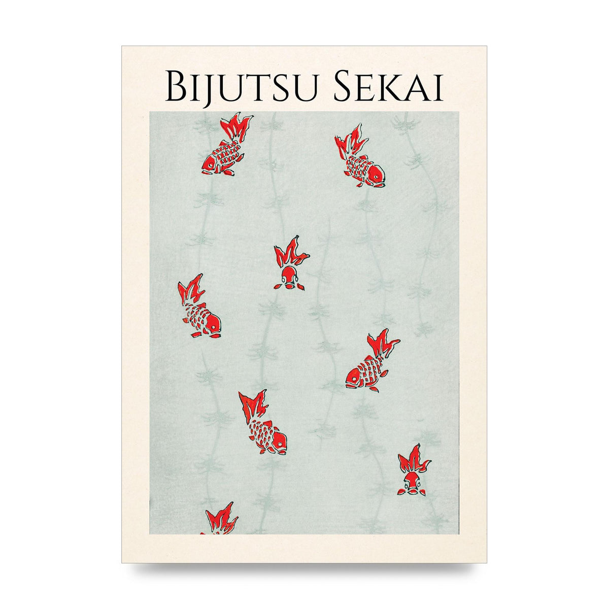Bijutsu Sekai Seamless Gold Fish Illustration Art For The Home - unframed print
