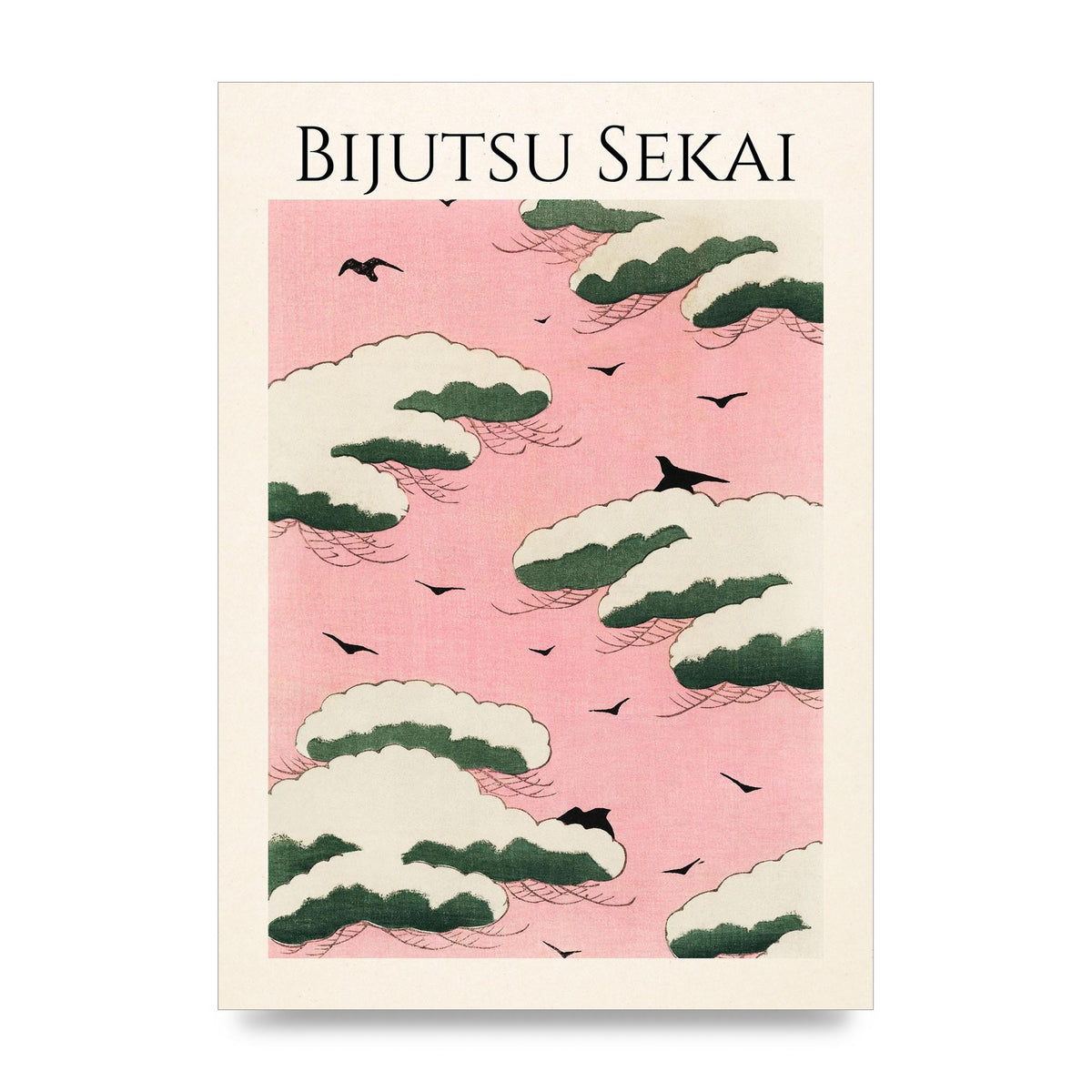 Bijutsu Sekai Pink Sky Illustration Printed Poster - unframed print