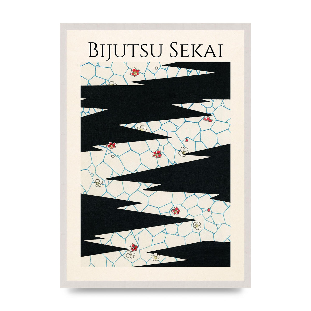 Bijutsu Sekai Flowers On A Footpath Illustration Printed Poster - A2 framed