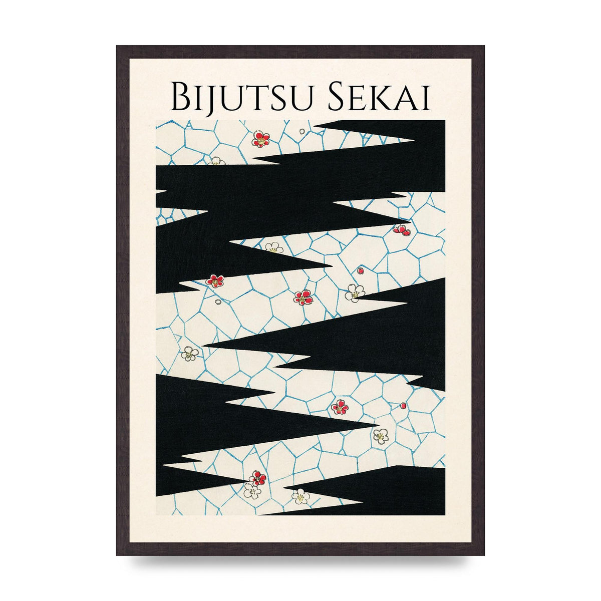 Bijutsu Sekai Flowers On A Footpath Illustration Printed Poster - A2 framed