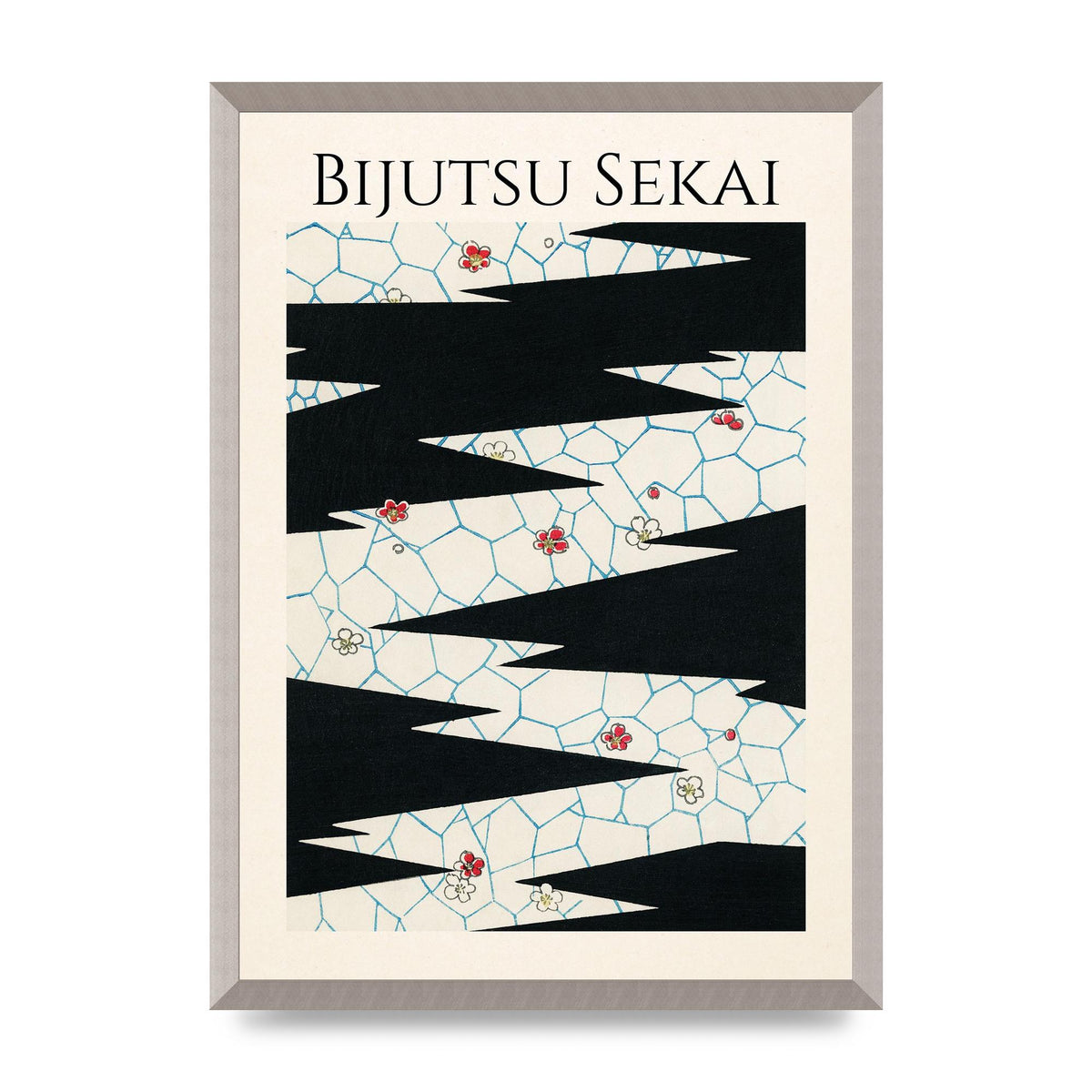 Bijutsu Sekai Flowers On A Footpath Illustration Printed Poster - A2 framed