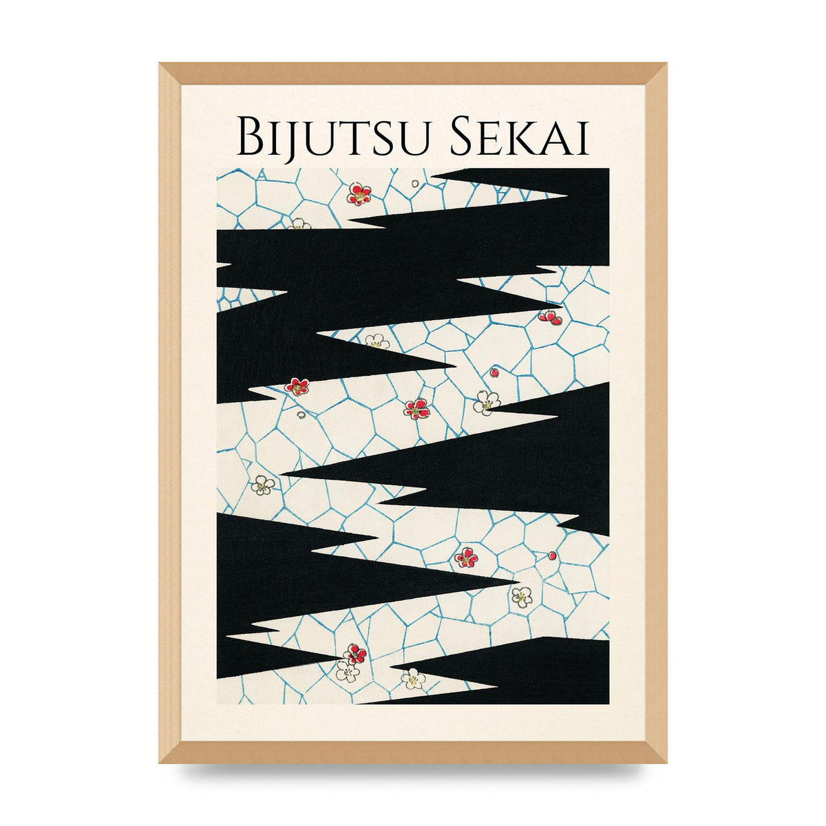 Bijutsu Sekai Flowers On A Footpath Illustration Printed Poster - A2 framed