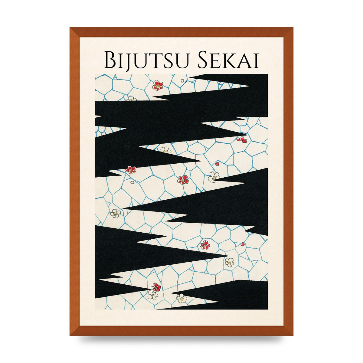 Bijutsu Sekai Flowers On A Footpath Illustration Printed Poster - A2 framed