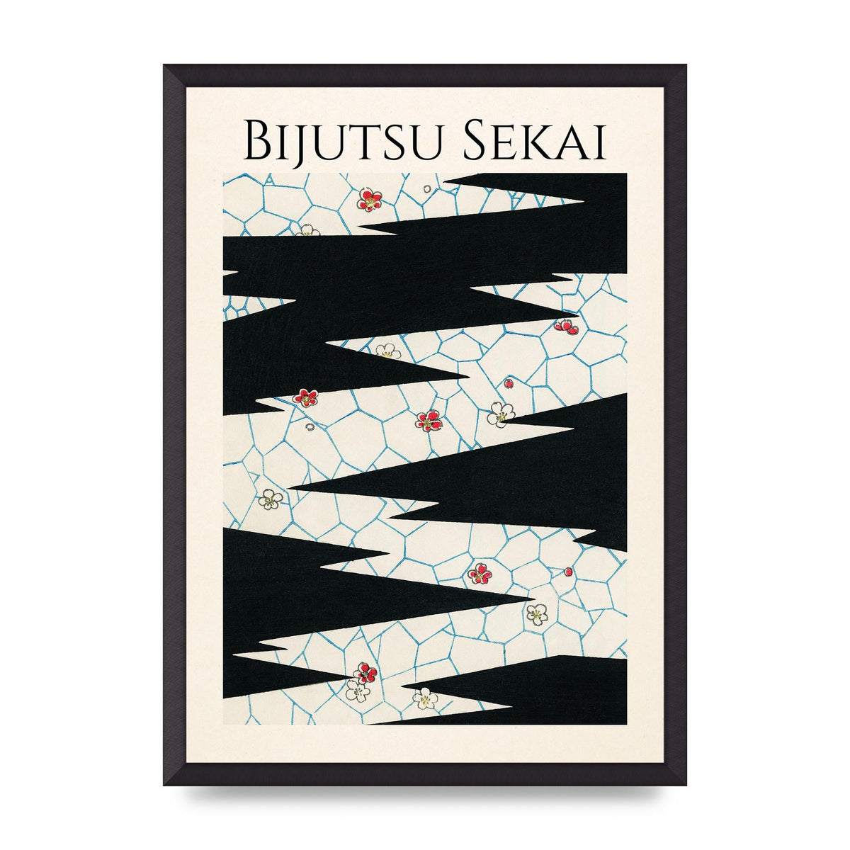 Bijutsu Sekai Flowers On A Footpath Illustration Printed Poster - A2 framed