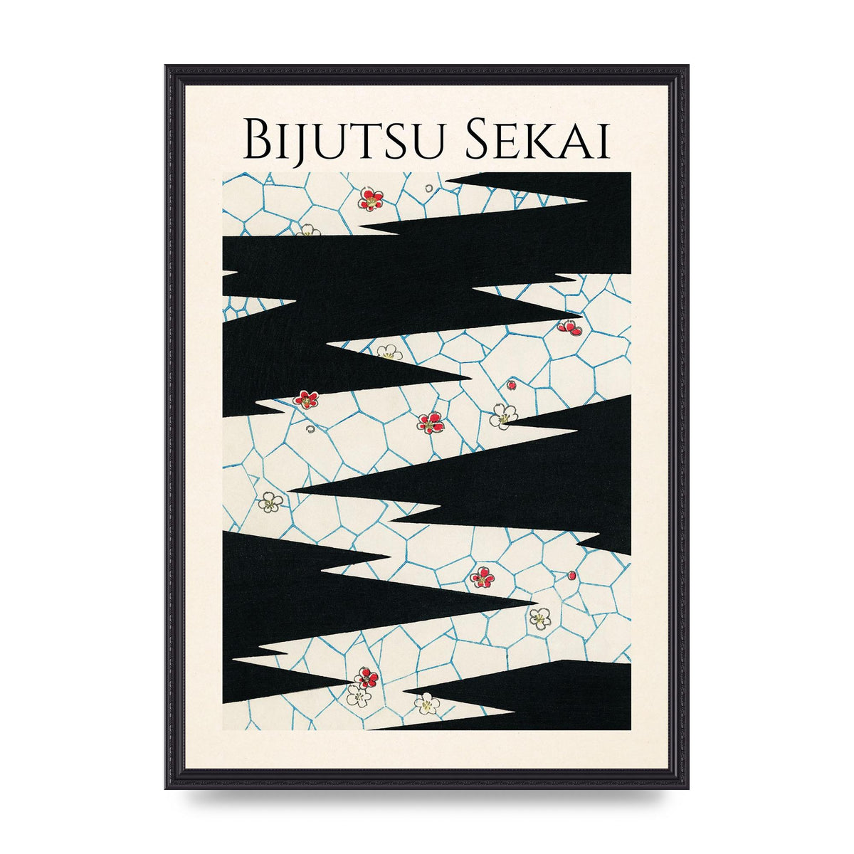 Bijutsu Sekai Flowers On A Footpath Illustration Printed Poster - A2 framed