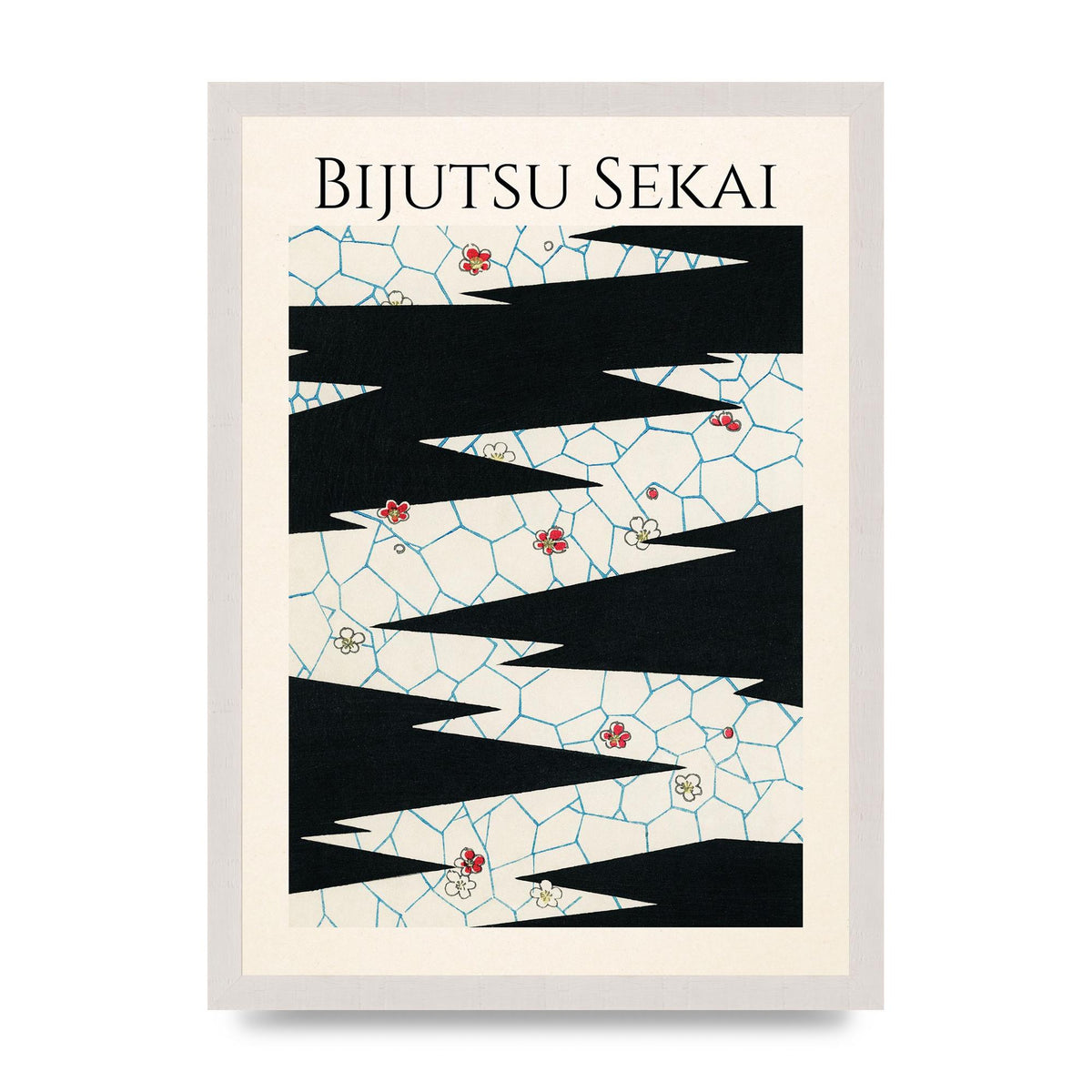 Bijutsu Sekai Flowers On A Footpath Illustration Printed Poster - A3 framed