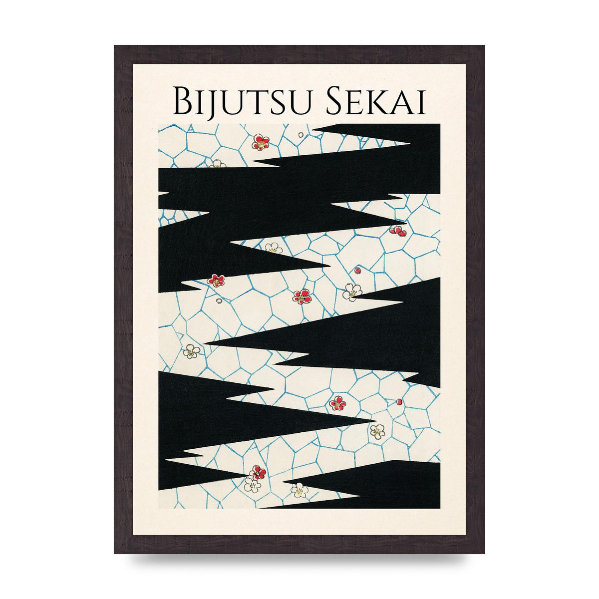 Bijutsu Sekai Flowers On A Footpath Illustration Printed Poster - A3 framed