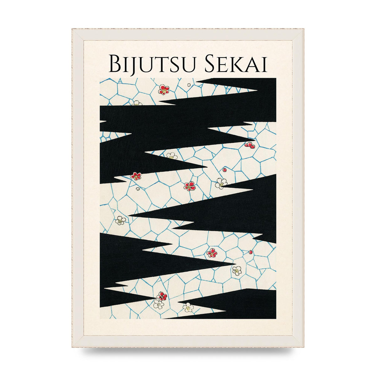 Bijutsu Sekai Flowers On A Footpath Illustration Printed Poster - A3 framed