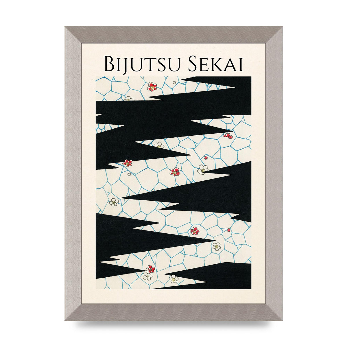 Bijutsu Sekai Flowers On A Footpath Illustration Printed Poster - A4 framed