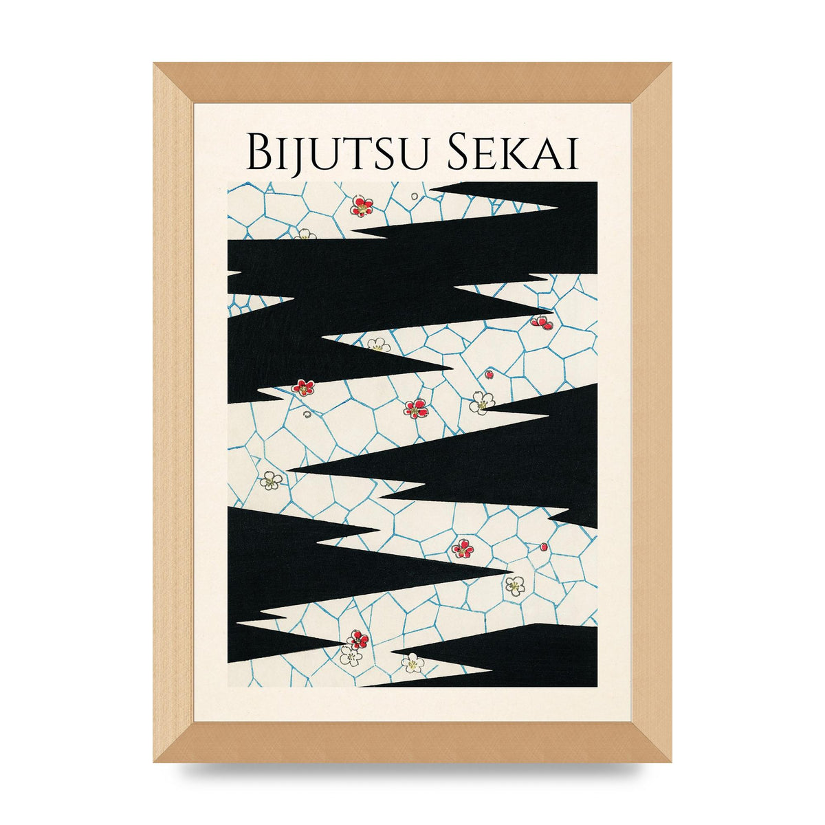 Bijutsu Sekai Flowers On A Footpath Illustration Printed Poster - A4 framed