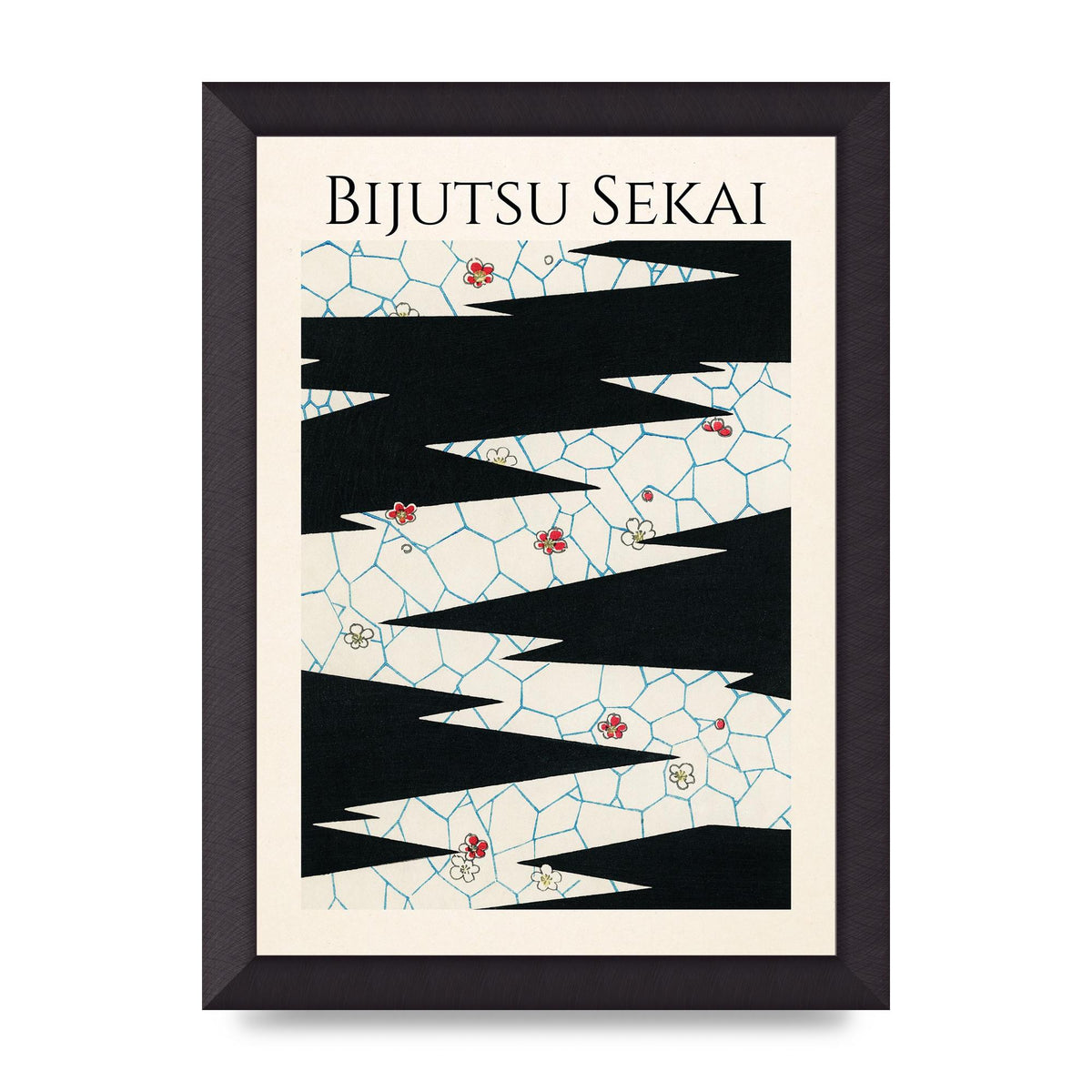 Bijutsu Sekai Flowers On A Footpath Illustration Printed Poster - A4 framed