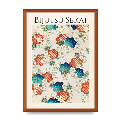Bijutsu Sekai Floral Pattern Illustration Wall Art - A2 framed