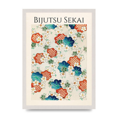 Bijutsu Sekai Floral Pattern Illustration Wall Art - A3 framed