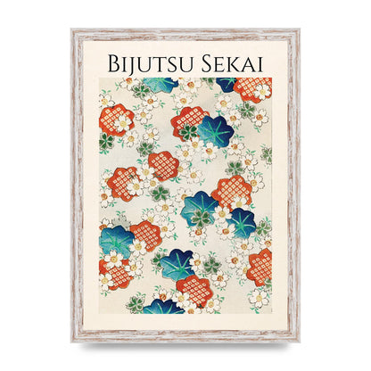 Bijutsu Sekai Floral Pattern Illustration Wall Art - A3 framed
