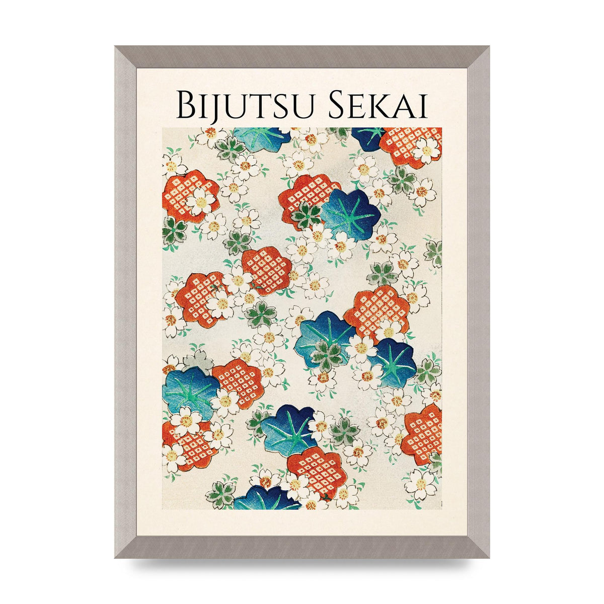 Bijutsu Sekai Floral Pattern Illustration Wall Art - A3 framed