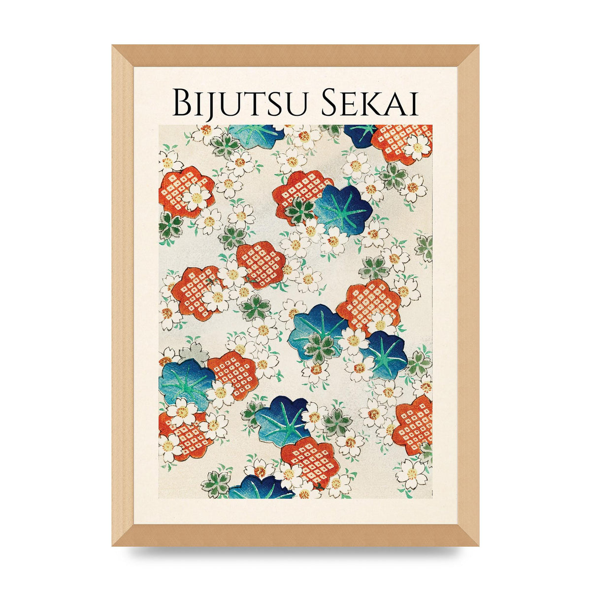 Bijutsu Sekai Floral Pattern Illustration Wall Art - A3 framed