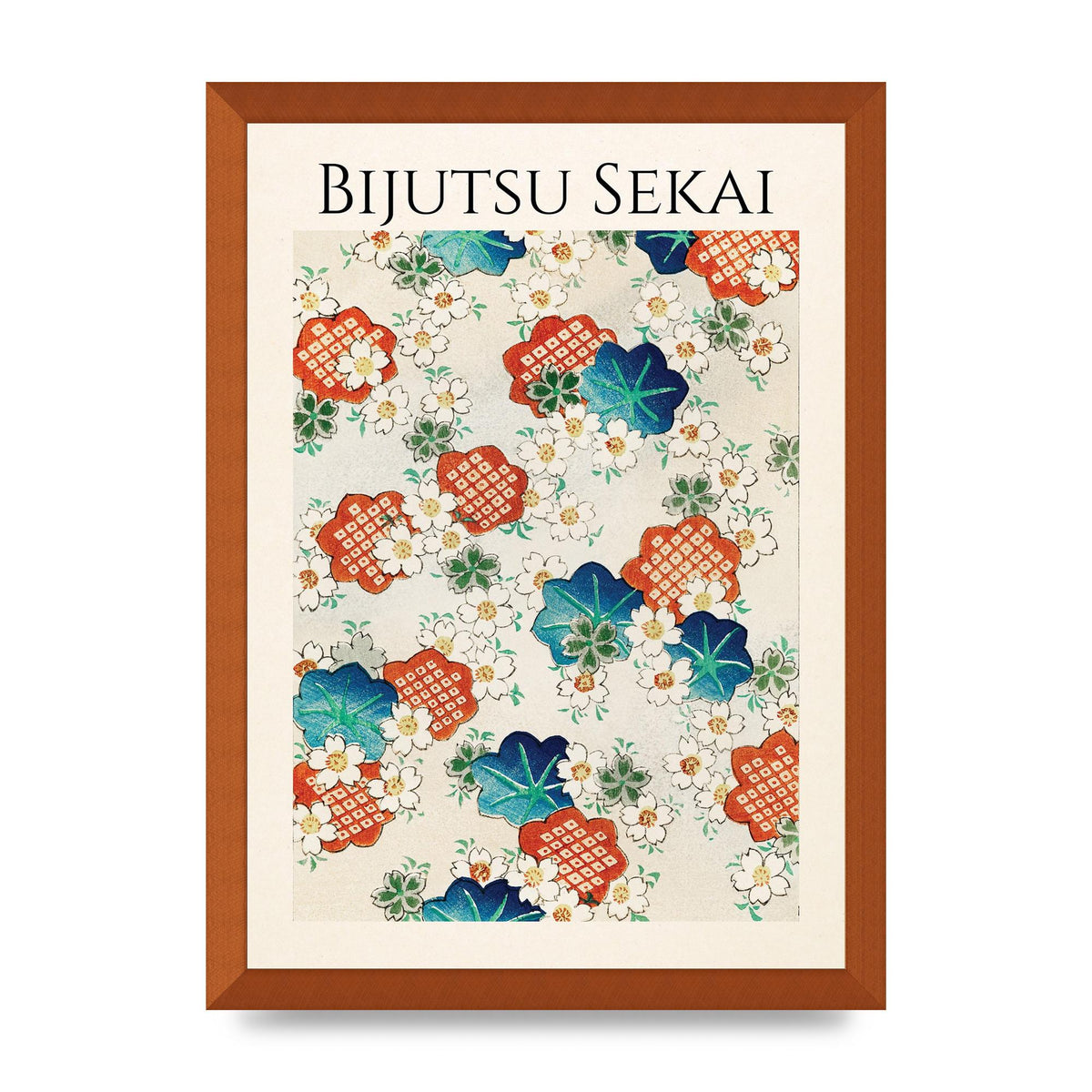 Bijutsu Sekai Floral Pattern Illustration Wall Art - A3 framed