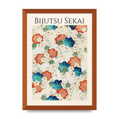 Bijutsu Sekai Floral Pattern Illustration Wall Art - A3 framed
