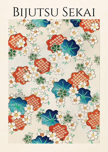 Bijutsu Sekai Floral Pattern Illustration Wall Art - detail