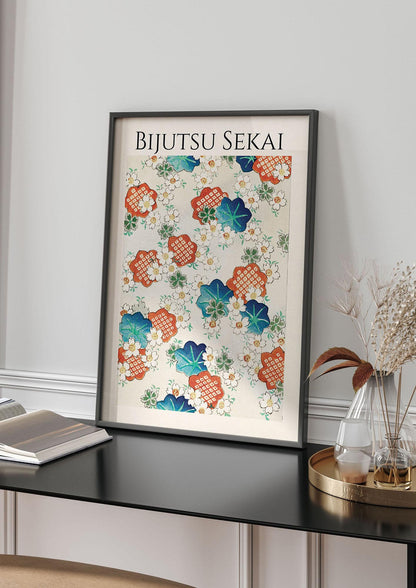 Bijutsu Sekai Floral Pattern Illustration Wall Art - living room 4