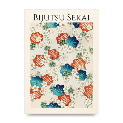 Bijutsu Sekai Floral Pattern Illustration Wall Art - unframed print