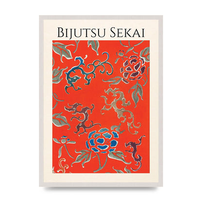 Bijutsu Sekai Floral Pattern 3 Illustration Art For The Home - A2 framed