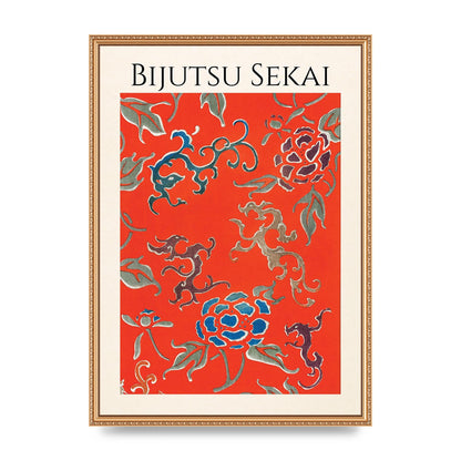 Bijutsu Sekai Floral Pattern 3 Illustration Art For The Home - A2 framed