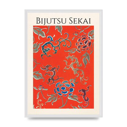Bijutsu Sekai Floral Pattern 3 Illustration Art For The Home - A2 framed