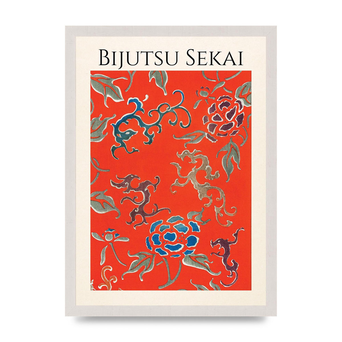 Bijutsu Sekai Floral Pattern 3 Illustration Art For The Home - A3 framed