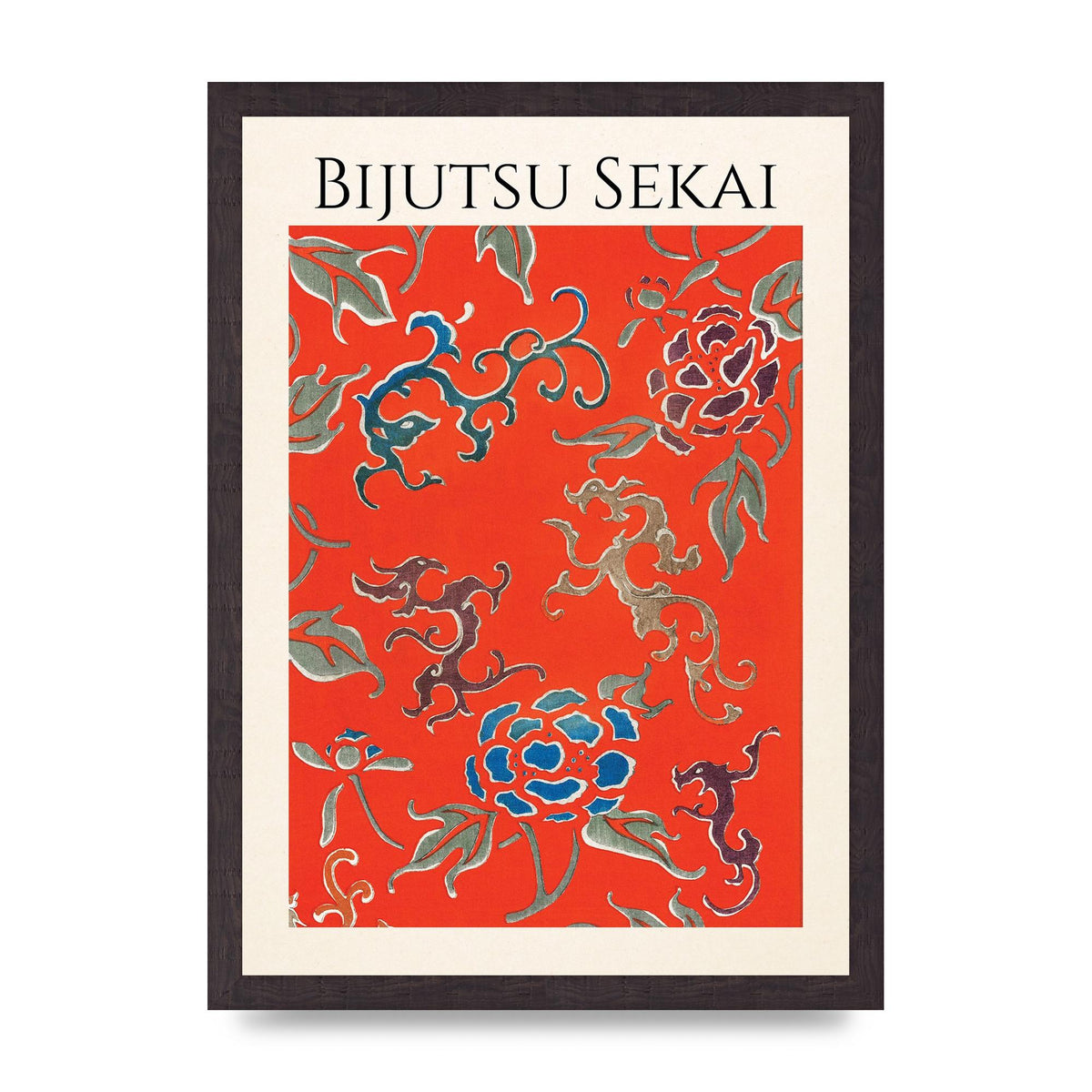 Bijutsu Sekai Floral Pattern 3 Illustration Art For The Home - A3 framed