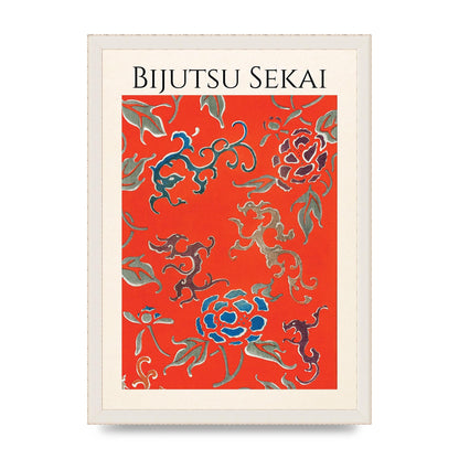 Bijutsu Sekai Floral Pattern 3 Illustration Art For The Home - A3 framed