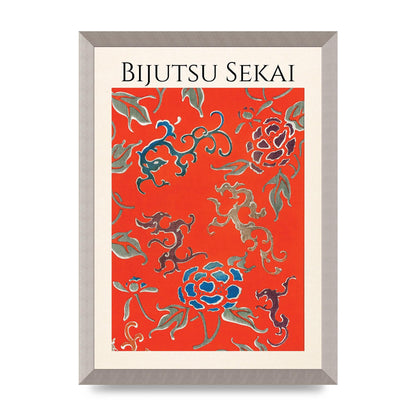 Bijutsu Sekai Floral Pattern 3 Illustration Art For The Home - A3 framed