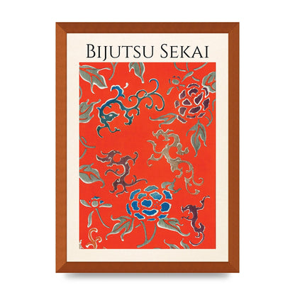 Bijutsu Sekai Floral Pattern 3 Illustration Art For The Home - A3 framed