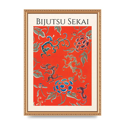 Bijutsu Sekai Floral Pattern 3 Illustration Art For The Home - A3 framed