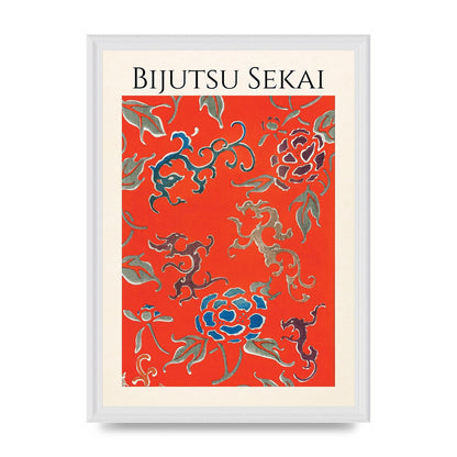 Bijutsu Sekai Floral Pattern 3 Illustration Art For The Home - A3 framed