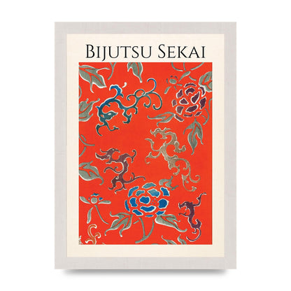 Bijutsu Sekai Floral Pattern 3 Illustration Art For The Home - A4 framed