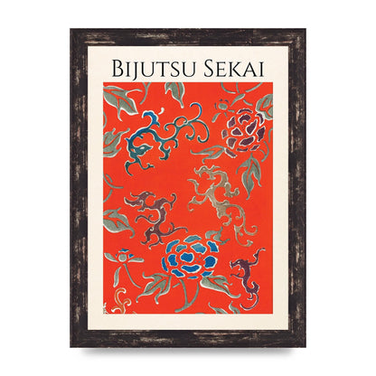 Bijutsu Sekai Floral Pattern 3 Illustration Art For The Home - A4 framed