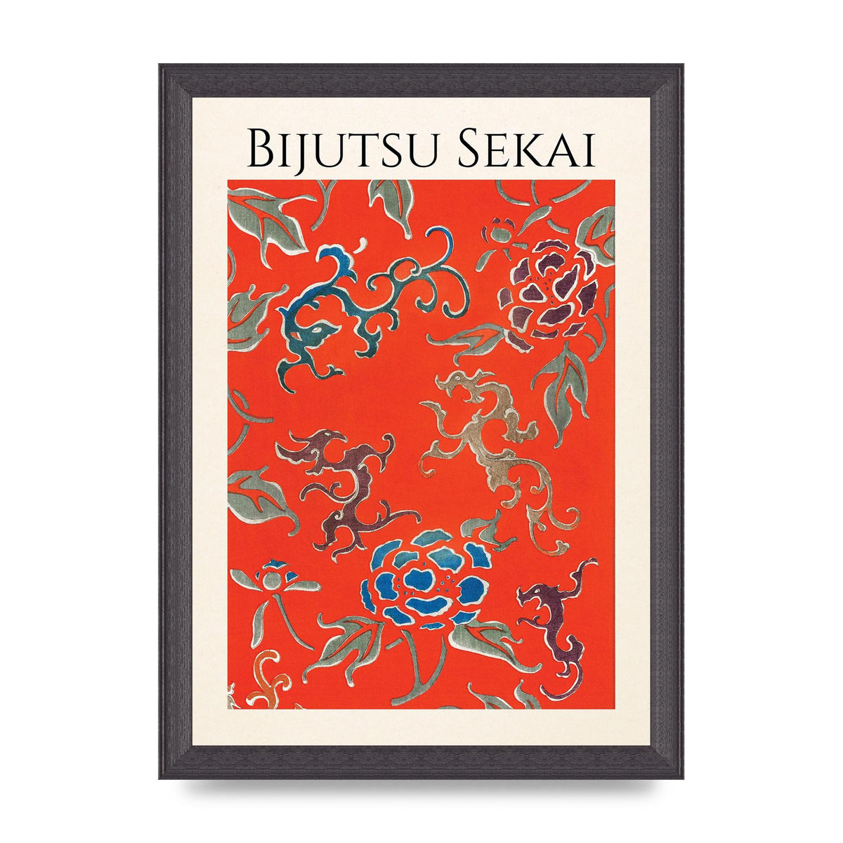 Bijutsu Sekai Floral Pattern 3 Illustration Art For The Home - A4 framed