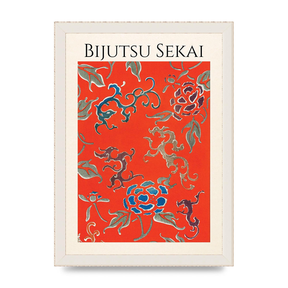 Bijutsu Sekai Floral Pattern 3 Illustration Art For The Home - A4 framed