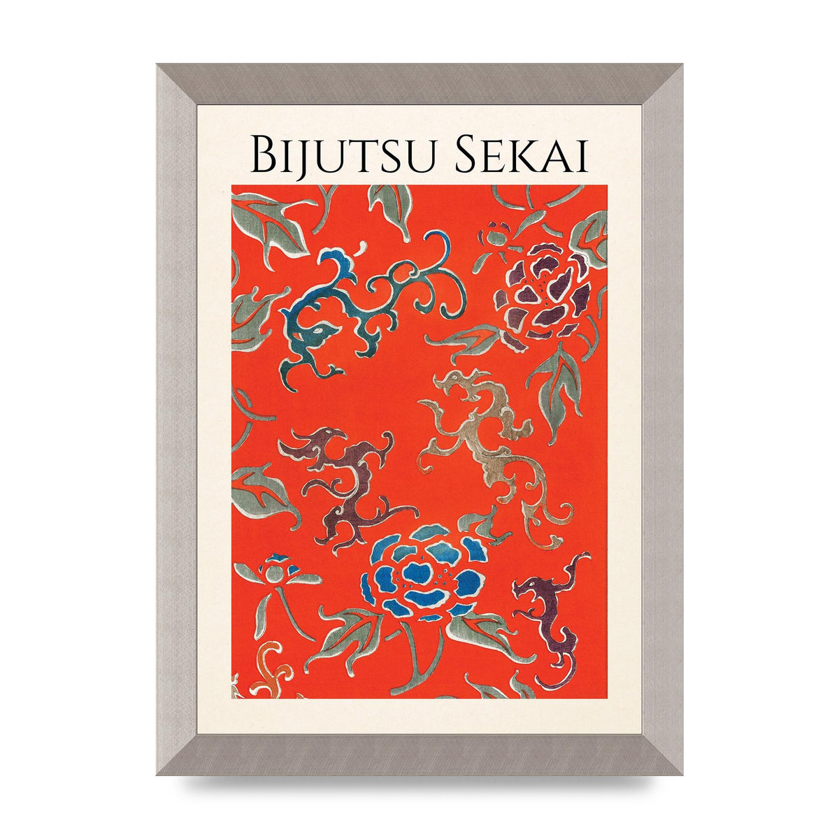 Bijutsu Sekai Floral Pattern 3 Illustration Art For The Home - A4 framed