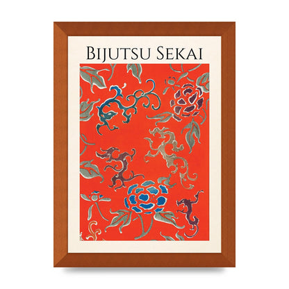 Bijutsu Sekai Floral Pattern 3 Illustration Art For The Home - A4 framed