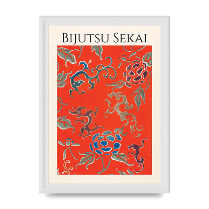 Bijutsu Sekai Floral Pattern 3 Illustration Art For The Home - A4 framed