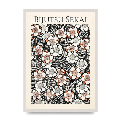 Bijutsu Sekai Floral Pattern 2 Illustration Printed Poster - A2 framed