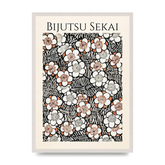 Bijutsu Sekai Floral Pattern 2 Illustration Printed Poster - A2 framed
