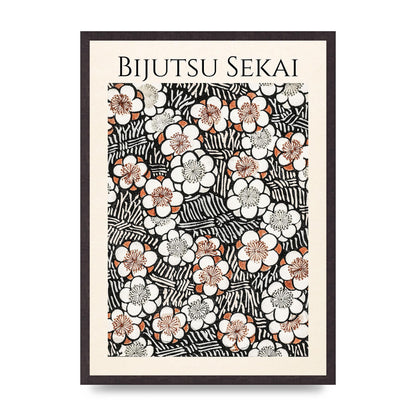 Bijutsu Sekai Floral Pattern 2 Illustration Printed Poster - A2 framed