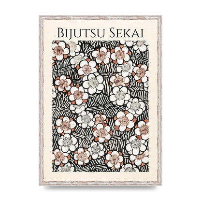 Bijutsu Sekai Floral Pattern 2 Illustration Printed Poster - A2 framed